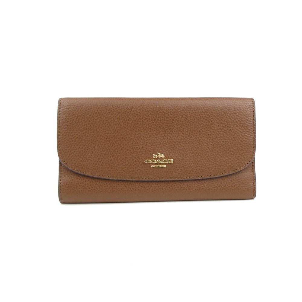 Coach Saddle Leather Large Trifold Wallet